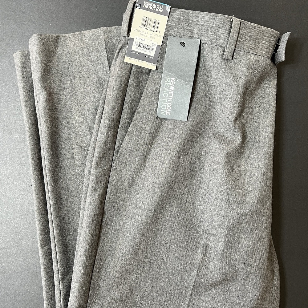 Keneth‎ Cole Reaction Smooth Sailing Dress Pants Mens 36W X 32 Heather Gray NWT